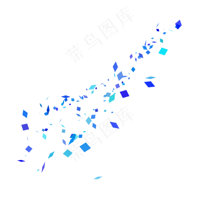 矢量装饰蓝色几何碎片,免抠元素(2000*2000px 300 dpi )psd模版下载