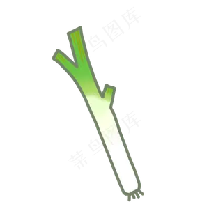 可爱手绘大葱图标PNG