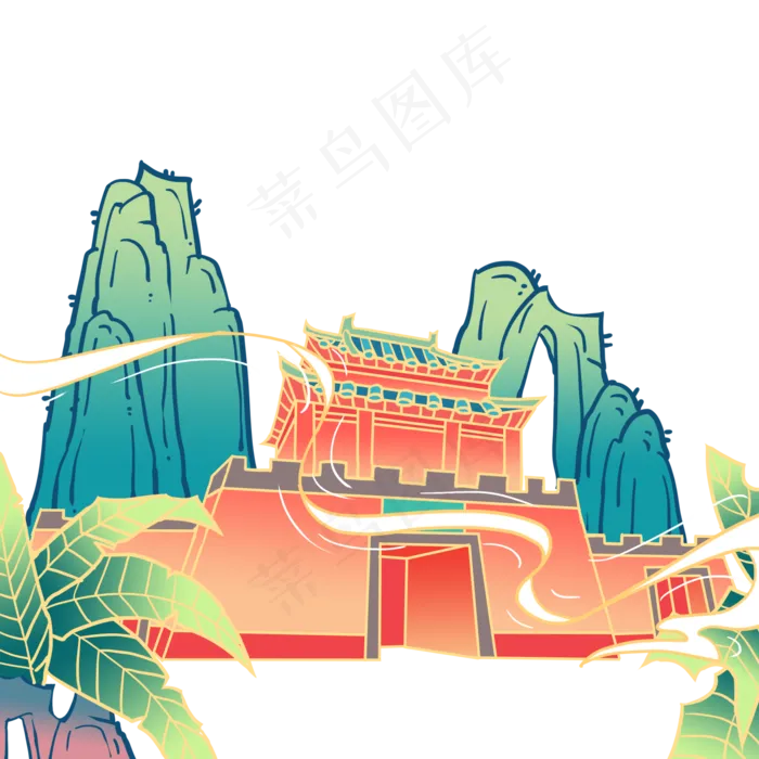淡雅国风开封府(2000X2000(DPI:300))psd模版下载