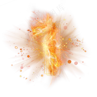 光芒层次火焰倒计时数字1