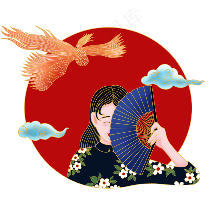 国潮花纹(2000X2000(DPI:300))psd模版下载