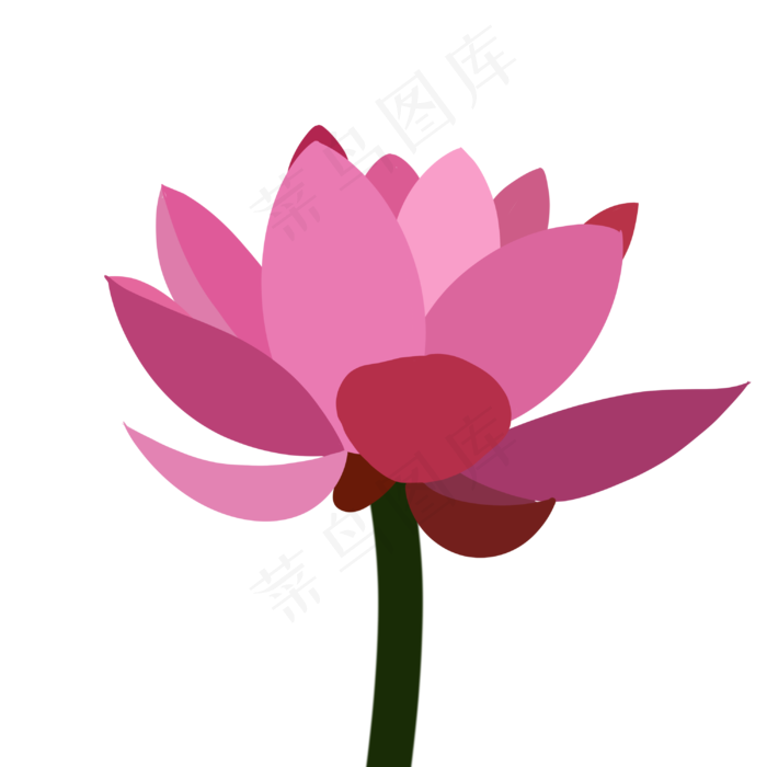 粉红色荷花装饰(3000X3000(DPI:300))psd模版下载