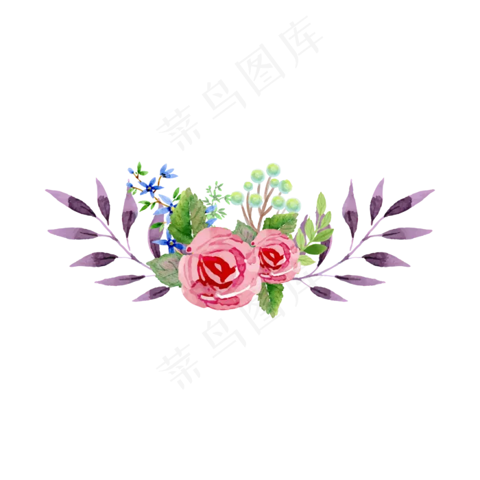 矢量手绘水彩花卉,免抠元素(4167*4167px 300 dpi )ai矢量模版下载