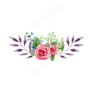 矢量手绘水彩花卉,免抠元素