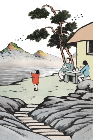 复古古风迎春春天节气夏季治愈系