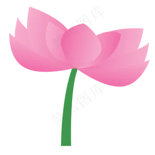 一朵粉色的卡通荷花免抠图下载