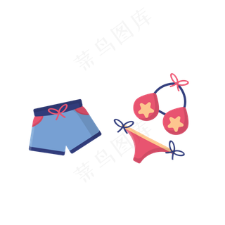 夏季暑假海边泳衣矢量