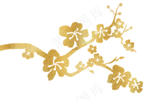 新年金色烫金梅花装饰,免抠元素