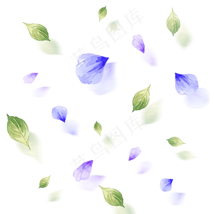 水彩手绘漂浮花瓣树叶元素(1181X1181(DPI:150))psd模版下载