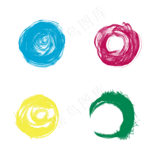 彩绘圆形框矢量素材