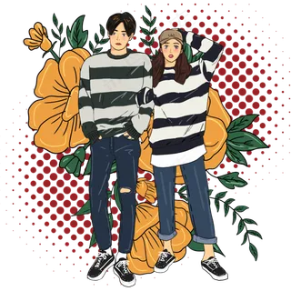 双十一现代小清新情侣模特插图