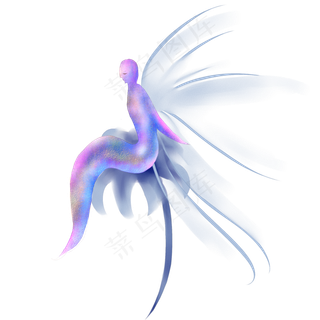 坐在花上的精灵梦幻生物商用元素