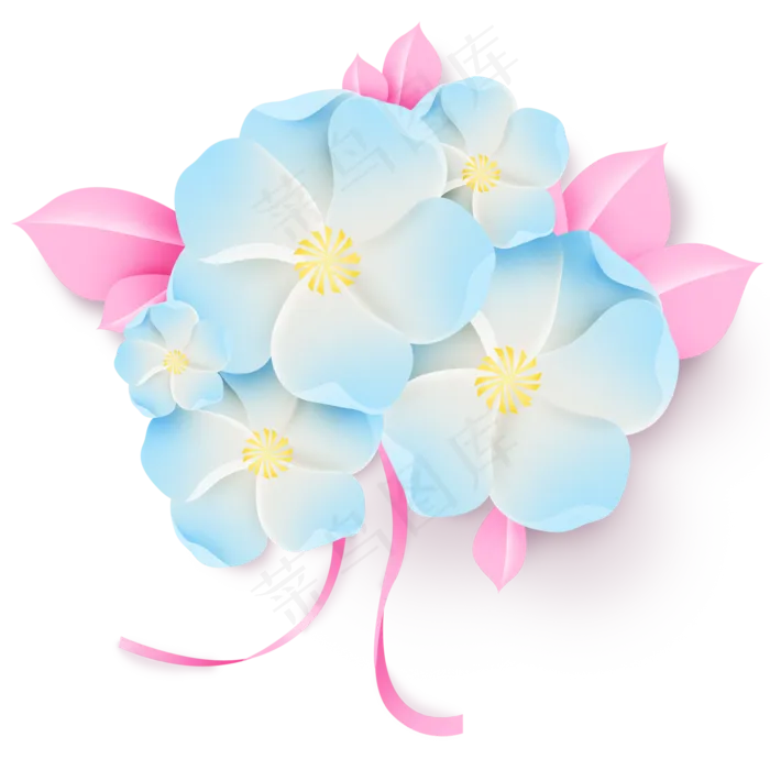立体剪纸风花朵