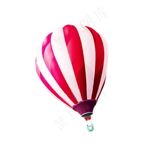 红色圆弧热气球元素,免抠元素