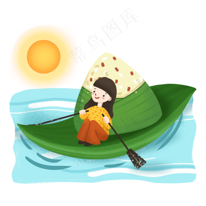 端午节划船运送粽子