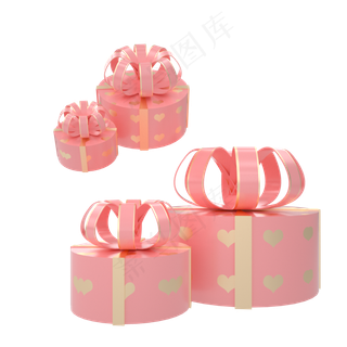 C4D粉嫩创意母亲节礼盒,免抠元素