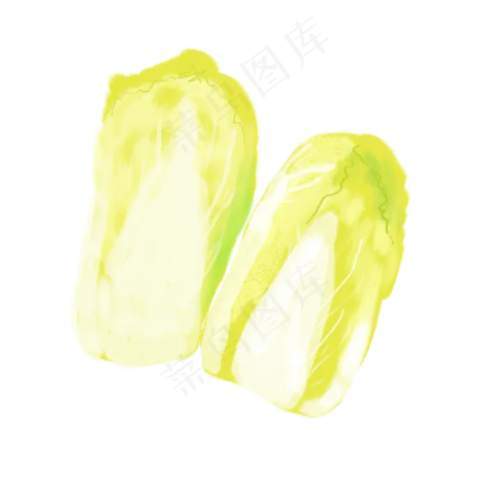 水彩小清新蔬菜娃娃菜(2000X2000(DPI:300))psd模版下载