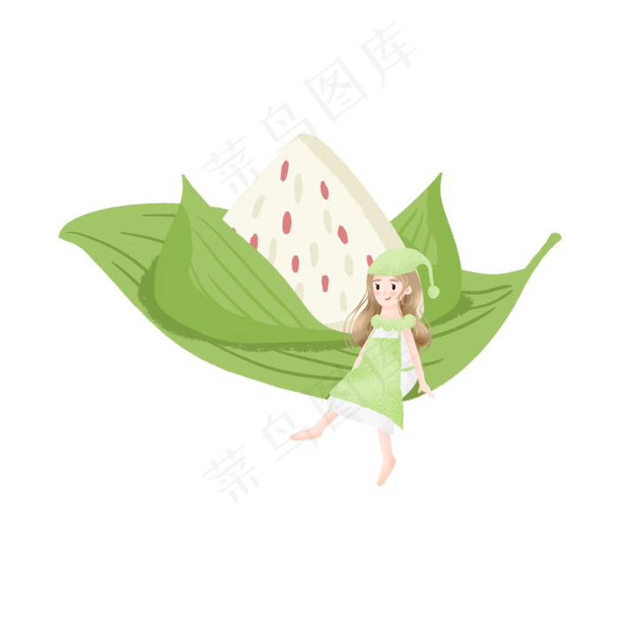 端午节的粽子和可爱的女孩(2000X2000(DPI:300))psd模版下载