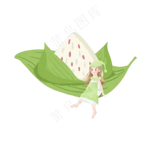 端午节的粽子和可爱的女孩