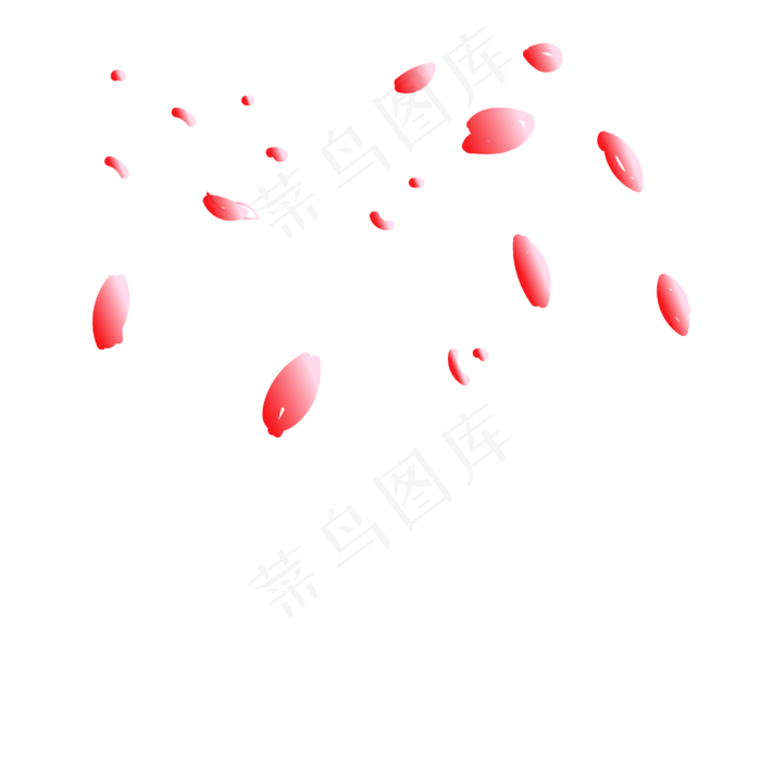 漂浮的玫瑰花瓣(2000X2000(DPI:300))ai矢量模版下载