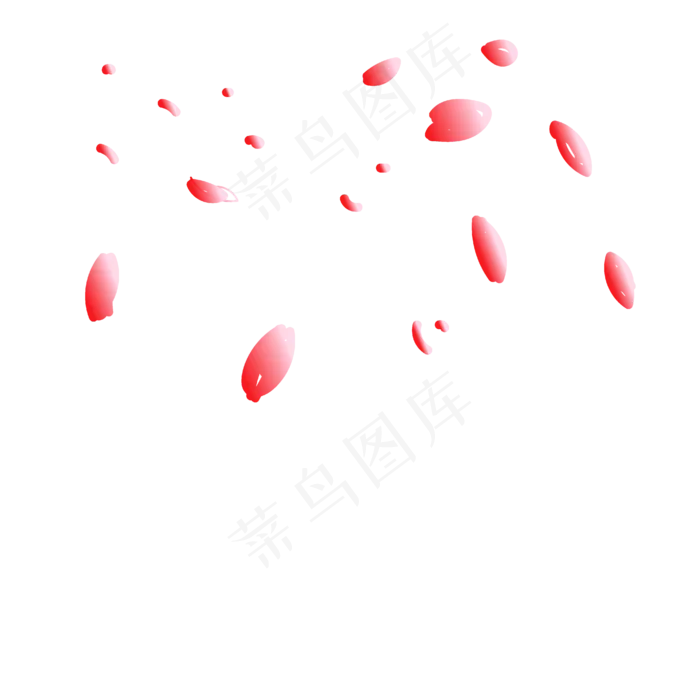 漂浮的玫瑰花瓣(2000X2000(DPI:300))ai矢量模版下载