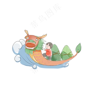 端午节创意龙船带粽子