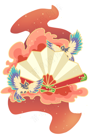 扇子古风国潮风边框