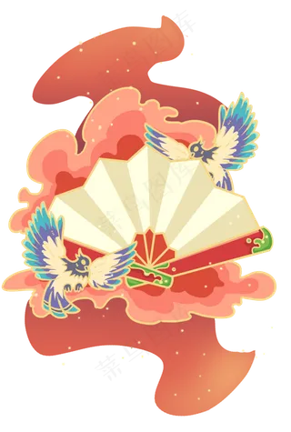 扇子古风国潮风边框