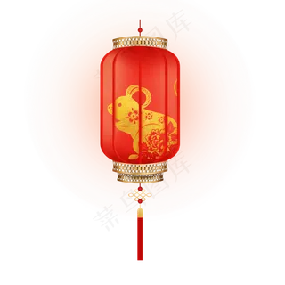 鼠年写实灯笼装饰,免抠元素
