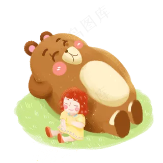 儿童节小熊女孩png素材