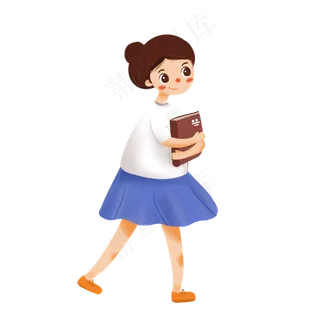 卡通教师节学生人物