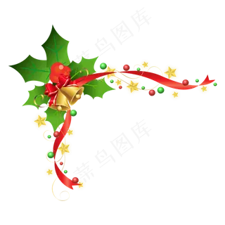 圣诞节铃铛彩色组合装饰,免抠元素