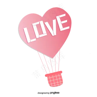 粉红风浪漫爱情气球爱情情人节元,免抠元素