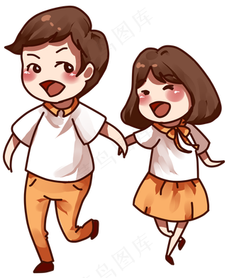 520情人节情侣牵手奔跑