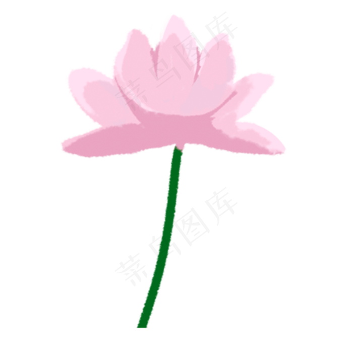 一朵粉色的莲花免扣图