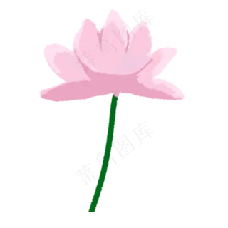 一朵粉色的莲花免扣图