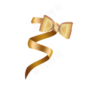 金色丝带手绘通用词,免抠元素