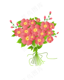 矢量手绘卡通花束