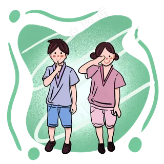 儿童节害羞小朋友