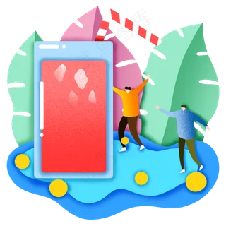 夏季剪纸风西瓜汁