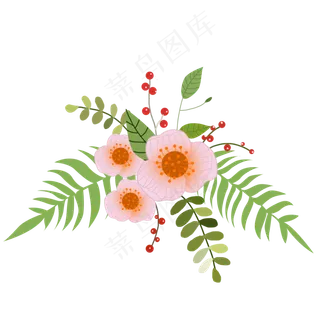 植物绿色花朵花丛PNG粉春,免抠元素