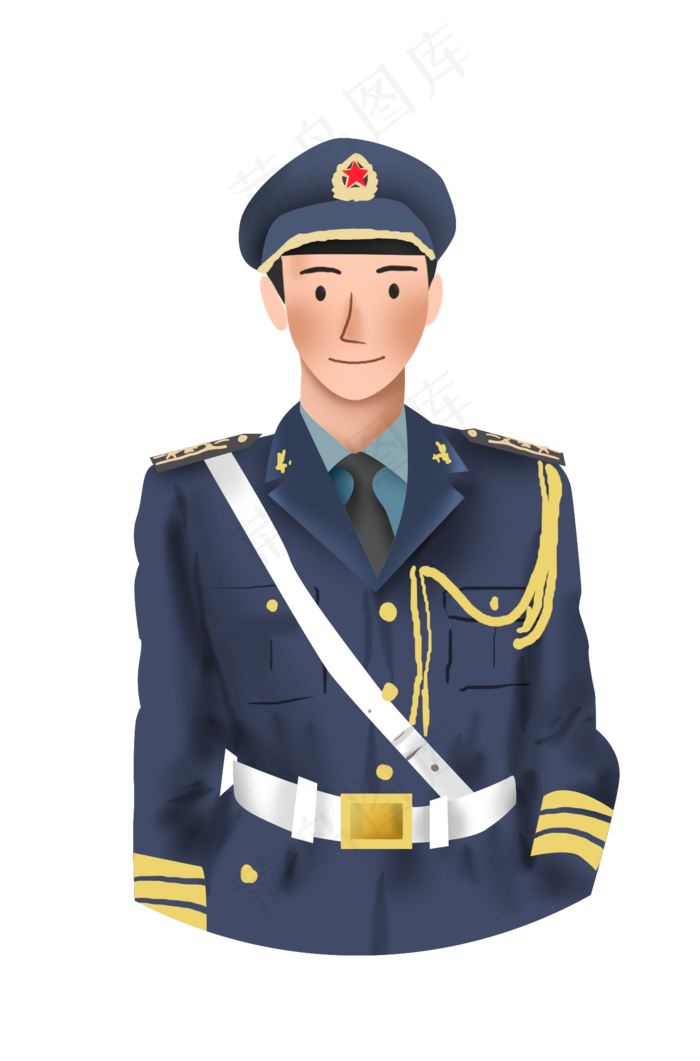 建军节手绘空军士兵