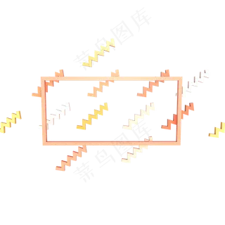 618电商节日边框漂浮几何立体