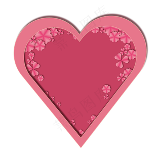 浪漫唯美剪纸立体风心形装饰免扣,免抠元素