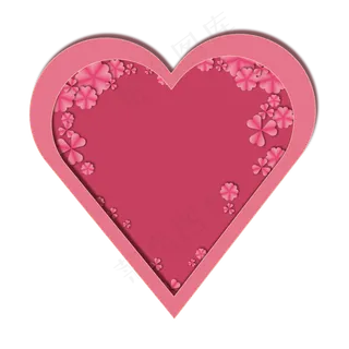 浪漫唯美剪纸立体风心形装饰免扣,免抠元素