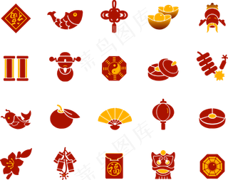 中国风图标合集,免抠元素