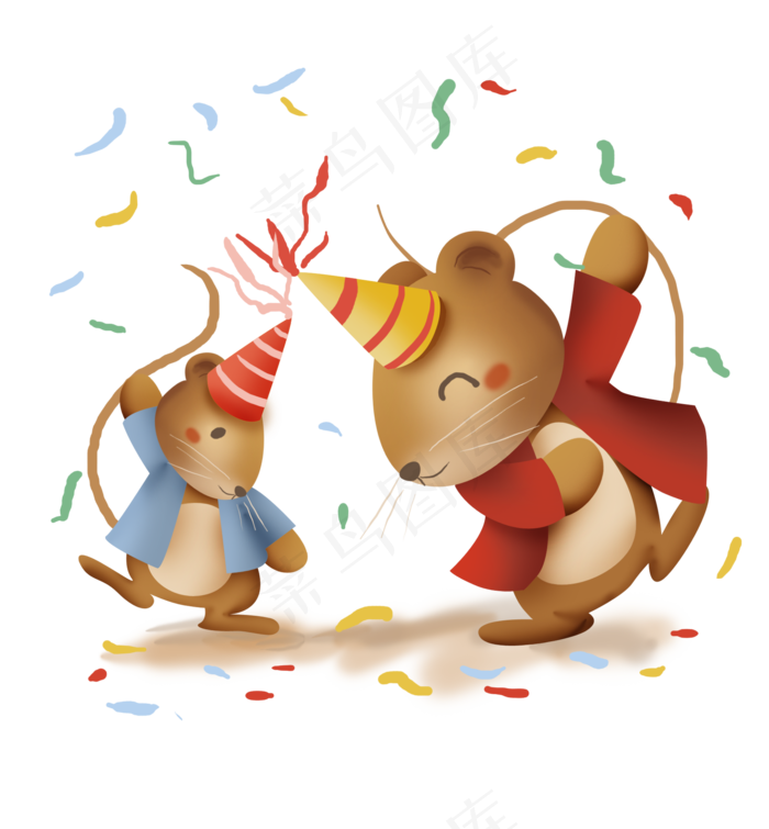 母亲节快乐跳舞的田鼠母子
