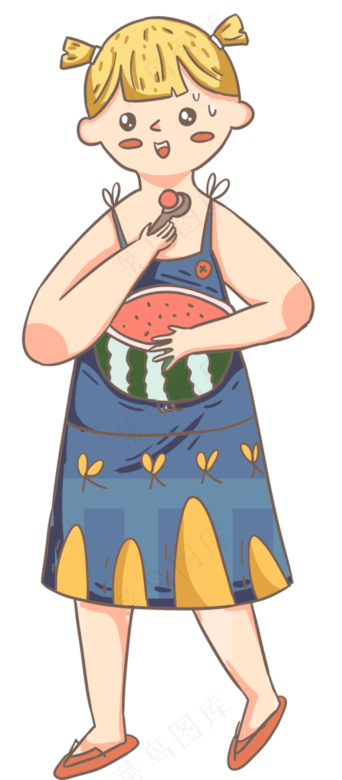吃瓜女孩(879X2000(DPI:300))psd模版下载