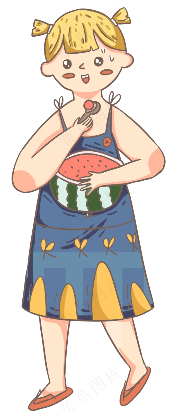 吃瓜女孩(879X2000(DPI:300))psd模版下载