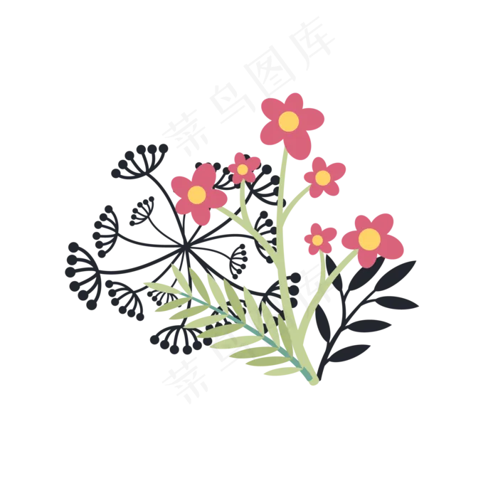 夏天夏季夏至花朵植物素材(2000X2001(DPI:300))ai矢量模版下载